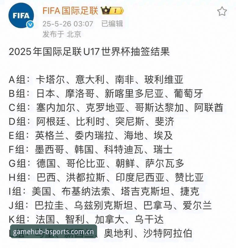 B-sports2025版 U17世界杯抽签结果深度评测:中国足球青训新格局下的机遇与挑战全面分析